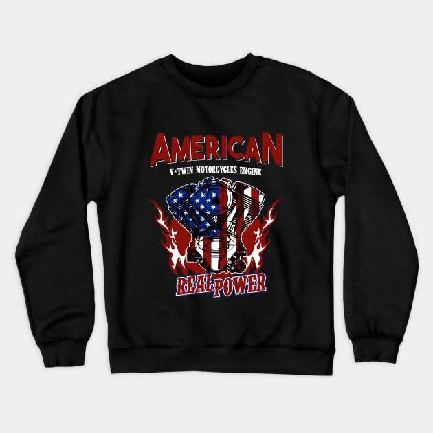 American Real Power Crewneck Sweatshirt by beanbeardy